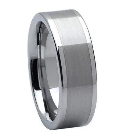 Modern Statement Jewelry For Bold Styling Tungsten Carbide Wedding Ring -8mm