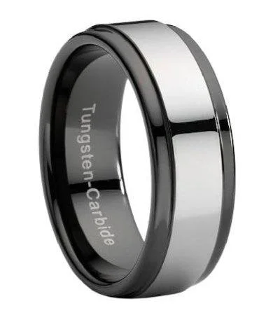 Shine Without Limits – Jewelry Sale Happening Now Black Tungsten Ring with Gray Tungsten Band Shine Without Limits – Jewelry Sale Happening Now Black Tungsten Ring with Gray Tungsten Band