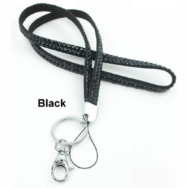 Exclusive Jewelry Sale – Sparkle For Less Black Rhinestone Crystal Lanyards
