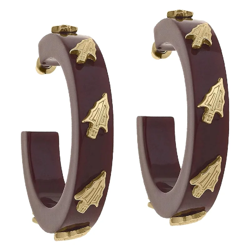 Affordable Luxury Jewelry For Every Occasion Canvas Arrowhead Resin Hoop Earrings