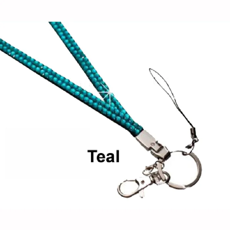 Flash Sale On Stunning Jewelry – Don't Miss Out Teal Rhinestone Crystal Lanyards