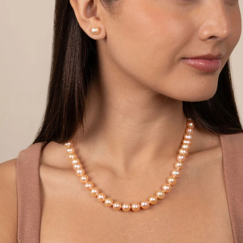 Sparkle For Less – Shop Our Limited-Time Jewelry Deals 8.5-9.0 mm 18 Inch AA+ Pink to Peach Freshwater Pearl Necklace
