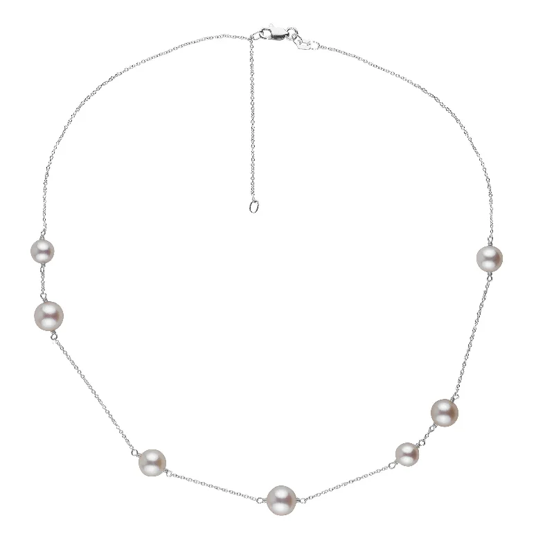 Exclusive Jewelry Sale – Sparkle For Less Luna Collection Akoya Pearl Necklace