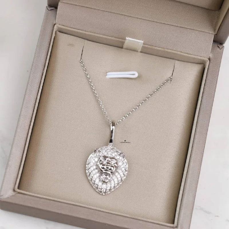 Timeless Jewelry Styles At Wallet-Friendly Prices 0.08ct Lion Head Moissanite Necklace in 925 Sterling Silver Timeless Jewelry Styles At Wallet-Friendly Prices 0.08ct Lion Head Moissanite Necklace in 925 Sterling Silver