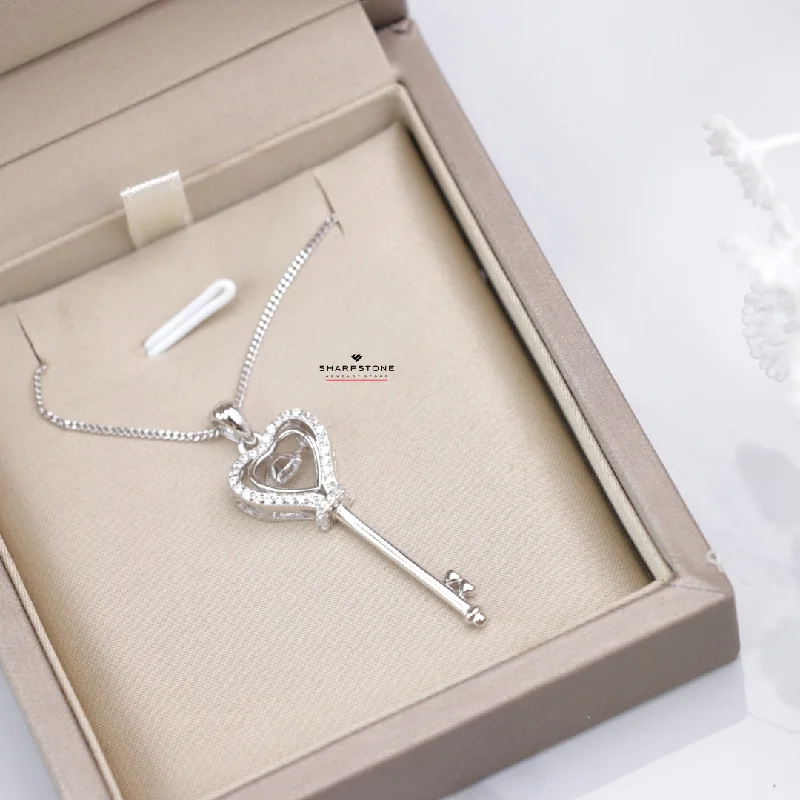 Stunning Statement Jewelry, Unbeatable Discounts 0.50ct Dancing Key Moissanite Necklace in 925 Sterling Silver Stunning Statement Jewelry, Unbeatable Discounts 0.50ct Dancing Key Moissanite Necklace in 925 Sterling Silver