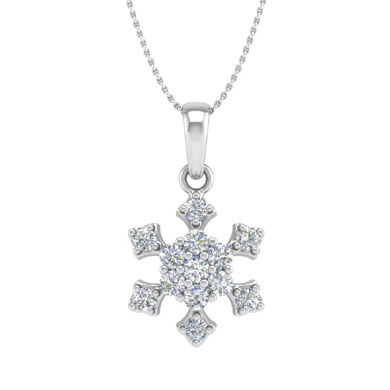 Exclusive Online Jewelry Sale – Don't Wait 1/4 Carat Diamond Snowflake Pendant Necklace in Gold (Silver Chain Included) Exclusive Online Jewelry Sale – Don't Wait 1/4 Carat Diamond Snowflake Pendant Necklace in Gold (Silver Chain Included)