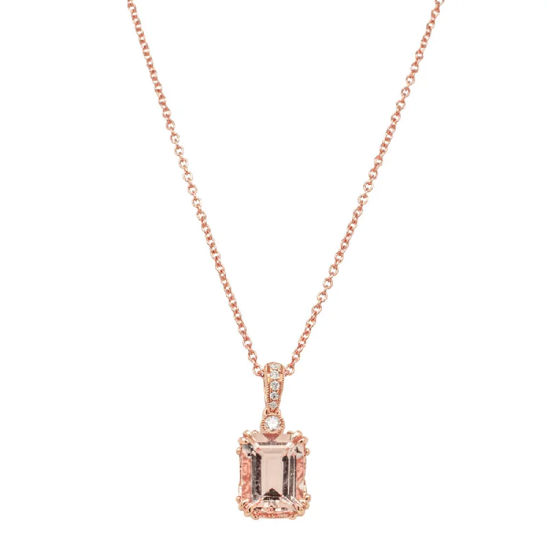 Stunning Statement Jewelry, Unbeatable Discounts 18ct Rose Gold 1.94ct Morganite & Diamond Romanov Pendant Stunning Statement Jewelry, Unbeatable Discounts 18ct Rose Gold 1.94ct Morganite & Diamond Romanov Pendant