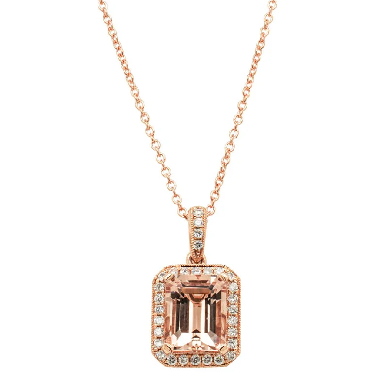Premium Diamond Jewelry At Once-In-A-Lifetime Discounts 18ct Rose Gold 2.50ct Morganite & Diamond Empire Pendant Premium Diamond Jewelry At Once-In-A-Lifetime Discounts 18ct Rose Gold 2.50ct Morganite & Diamond Empire Pendant