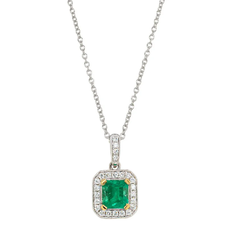 Limited Stock On Premium Jewelry At Low Prices 18ct White Gold 1.23ct Emerald & Diamond Pendant Limited Stock On Premium Jewelry At Low Prices 18ct White Gold 1.23ct Emerald & Diamond Pendant