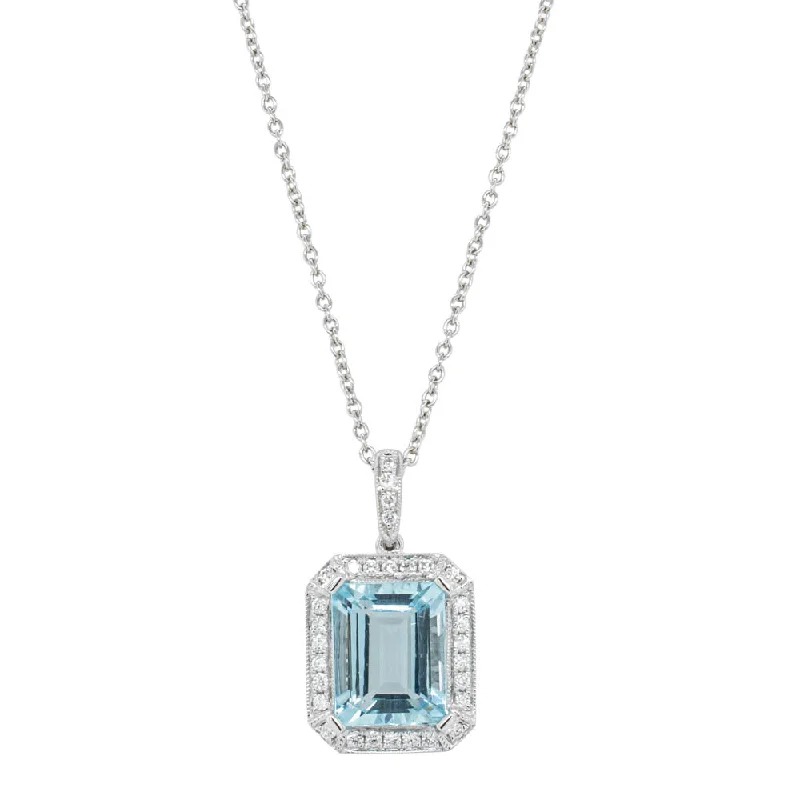 Buy More, Save More On Stunning Jewelry Pieces 18ct White Gold 2.68ct Aquamarine & Diamond Empire Pendant Buy More, Save More On Stunning Jewelry Pieces 18ct White Gold 2.68ct Aquamarine & Diamond Empire Pendant