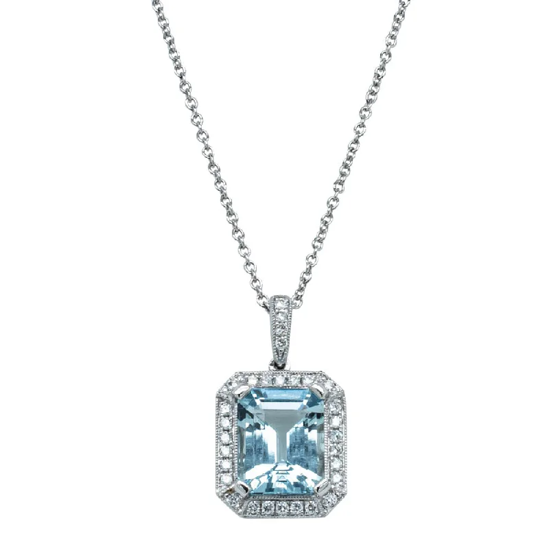 Elevate Your Outfit With Discounted Statement Jewelry 18ct White Gold 2.84ct Aquamarine & Diamond Empire Pendant Elevate Your Outfit With Discounted Statement Jewelry 18ct White Gold 2.84ct Aquamarine & Diamond Empire Pendant