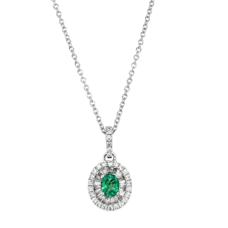 Dainty And Elegant Jewelry Now At Reduced Prices 18ct White Gold .34ct Emerald & Diamond Pendant Dainty And Elegant Jewelry Now At Reduced Prices 18ct White Gold .34ct Emerald & Diamond Pendant