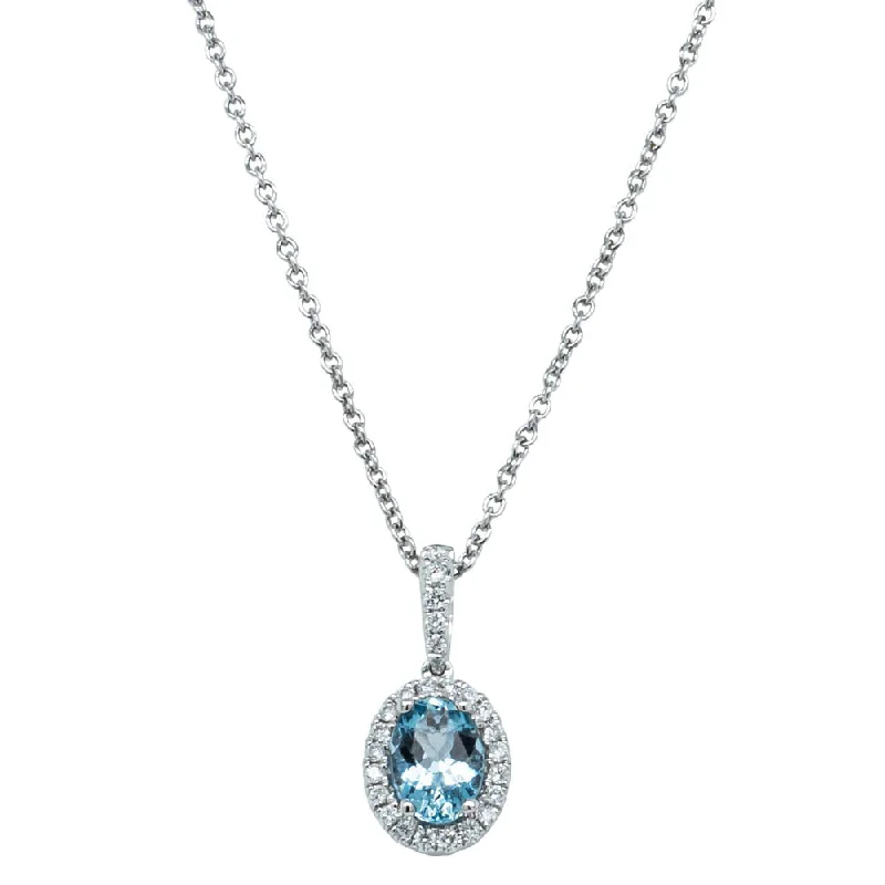 Celebrate Every Occasion With Sparkling Savings 18ct White Gold Aquamarine & Diamond Mini Sierra Pendant Celebrate Every Occasion With Sparkling Savings 18ct White Gold Aquamarine & Diamond Mini Sierra Pendant
