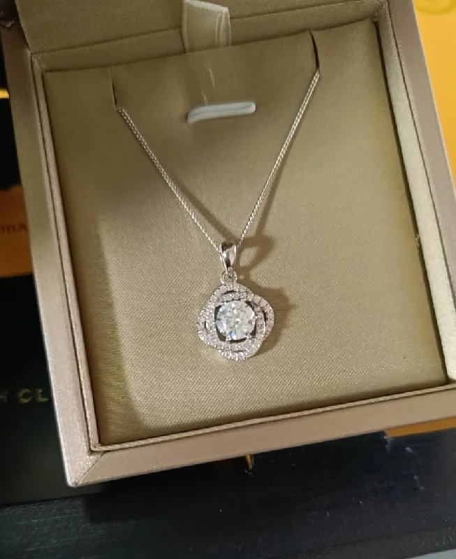 Dazzle In Elegance With Our Biggest Jewelry Sale 1ct Valeria Moissanite Necklace in 925 Sterling Silver Dazzle In Elegance With Our Biggest Jewelry Sale 1ct Valeria Moissanite Necklace in 925 Sterling Silver