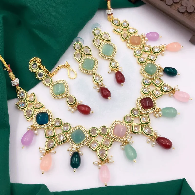 Huge Savings On Premium Jewelry Styles 5G Jewellery Gold Plated Crystal Stone And Beads Necklace Set Huge Savings On Premium Jewelry Styles 5G Jewellery Gold Plated Crystal Stone And Beads Necklace Set