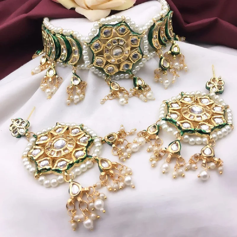 Best Jewelry Sale – Shop Exclusive Designs Now 5G Jewellery Gold Plated Kundan And Pearl Choker Necklace Set Best Jewelry Sale – Shop Exclusive Designs Now 5G Jewellery Gold Plated Kundan And Pearl Choker Necklace Set