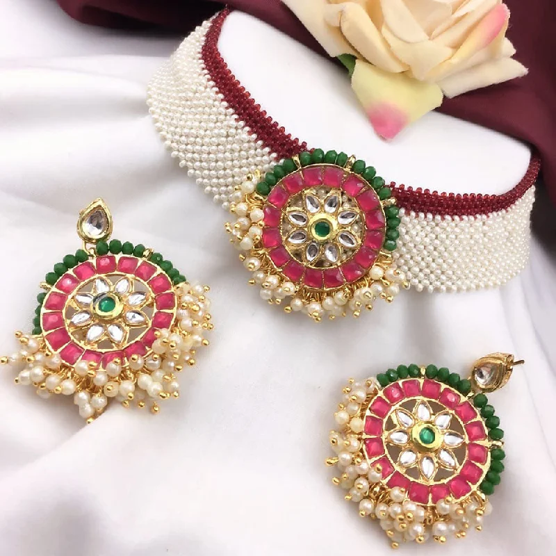 Timeless Beauty, Unbeatable Deals – Jewelry Sale On 5G Jewellery Gold Plated Kundan And Pearl Choker Necklace Set Timeless Beauty, Unbeatable Deals – Jewelry Sale On 5G Jewellery Gold Plated Kundan And Pearl Choker Necklace Set