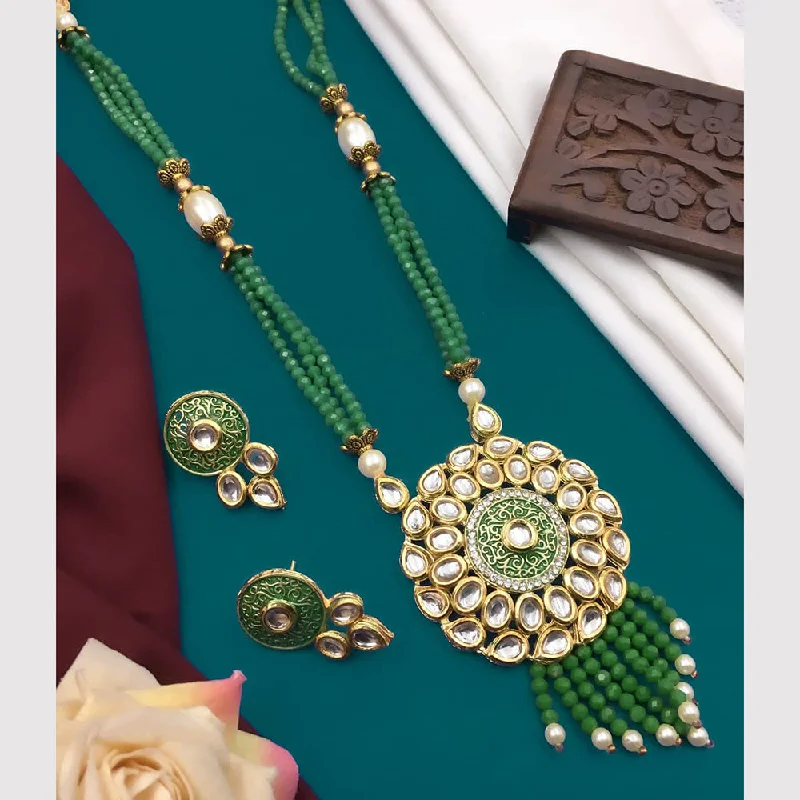 Unmissable Jewelry Sale – Shop Before It's Too Late 5G Jewellery Gold Plated Kundan Stone And Beads Long Necklace Set Unmissable Jewelry Sale – Shop Before It's Too Late 5G Jewellery Gold Plated Kundan Stone And Beads Long Necklace Set