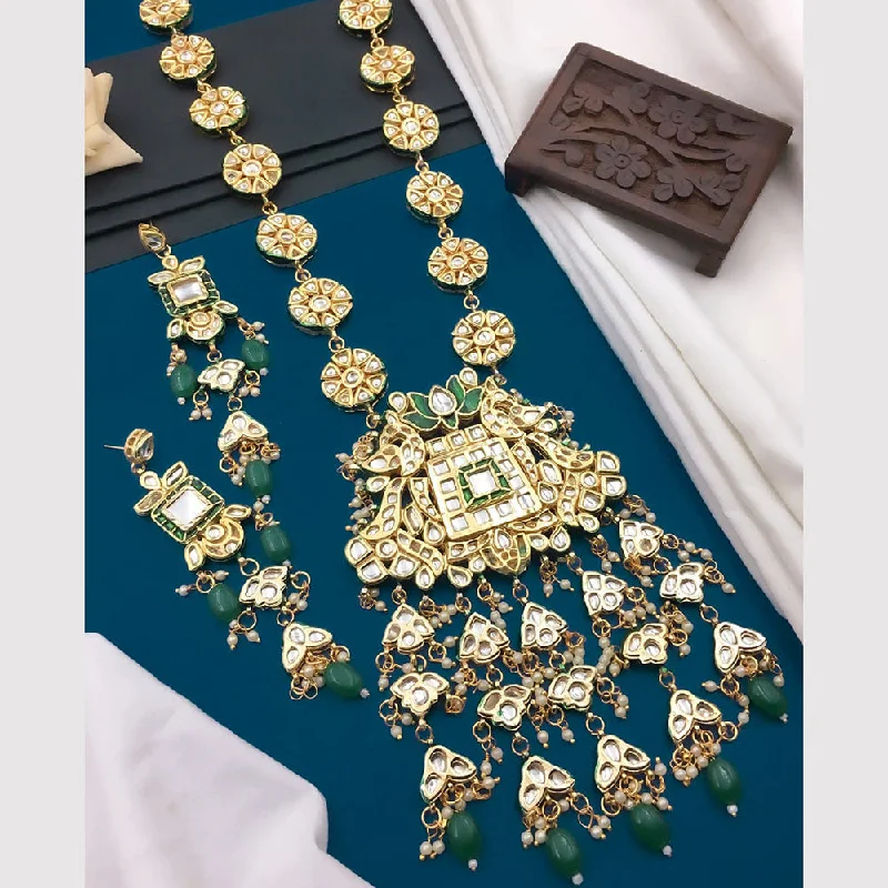 Gorgeous Jewelry, Limited-Time Savings 5G Jewellery Gold Plated Kundan Stone And Beads Long Necklace Set Gorgeous Jewelry, Limited-Time Savings 5G Jewellery Gold Plated Kundan Stone And Beads Long Necklace Set