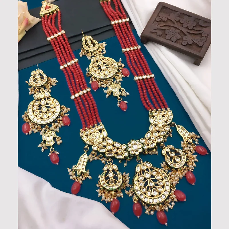 Chic And Stylish Jewelry At Exclusive Prices 5G Jewellery Gold Plated Kundan Stone And Beads Long Necklace Set Chic And Stylish Jewelry At Exclusive Prices 5G Jewellery Gold Plated Kundan Stone And Beads Long Necklace Set