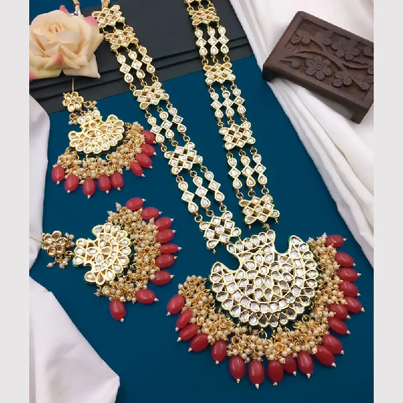 Shop Stylish Jewelry Now And Save Big 5G Jewellery Gold Plated Kundan Stone And Beads Long Necklace Set Shop Stylish Jewelry Now And Save Big 5G Jewellery Gold Plated Kundan Stone And Beads Long Necklace Set