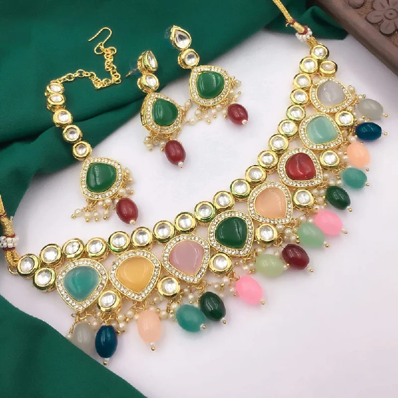 Limited-Stock Jewelry Sale – Shop Before It's Gone 5G Jewellery Gold Plated Kundan Stone And Beads Necklace Set Limited-Stock Jewelry Sale – Shop Before It's Gone 5G Jewellery Gold Plated Kundan Stone And Beads Necklace Set
