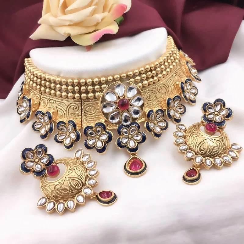 Save On Luxury Jewelry Pieces – Limited-Time Offers 5G Jewellery Gold Plated Kundan Stone Choker Necklace Set Save On Luxury Jewelry Pieces – Limited-Time Offers 5G Jewellery Gold Plated Kundan Stone Choker Necklace Set