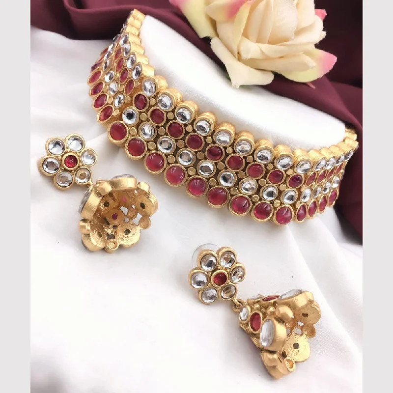 Get Your Favorite Jewelry At The Best Price 5G Jewellery Gold Plated Kundan Stone Choker Necklace Set Get Your Favorite Jewelry At The Best Price 5G Jewellery Gold Plated Kundan Stone Choker Necklace Set