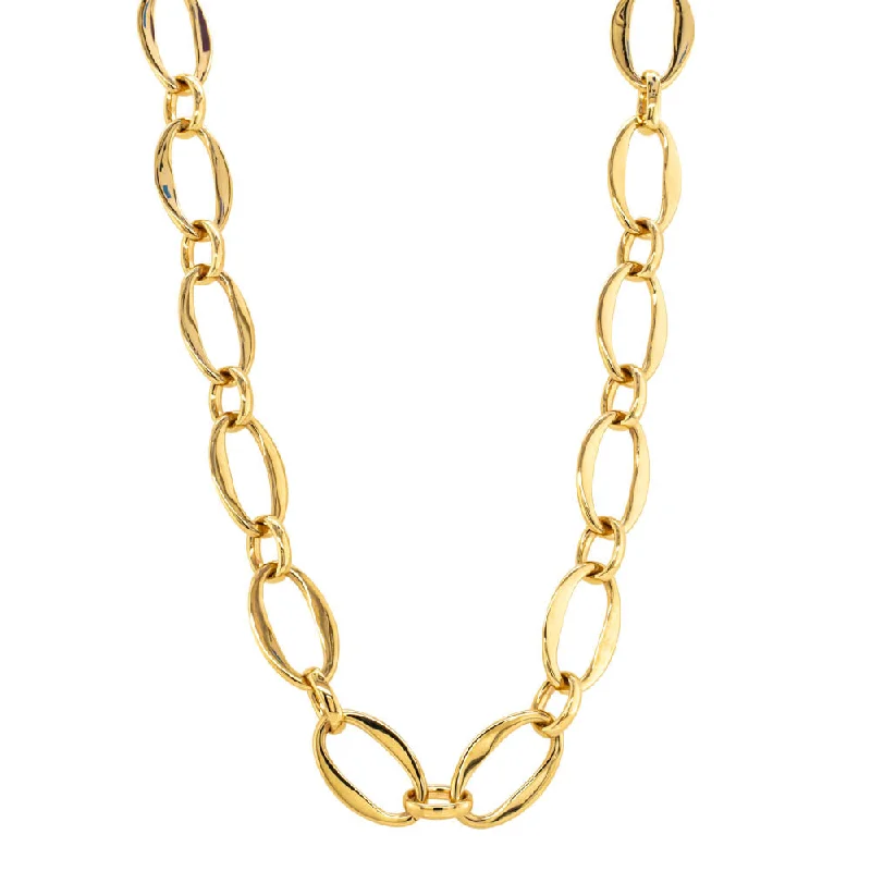 Discounted Jewelry For A Glamorous Look 9ct Yellow Gold Modern Oval Link Necklace