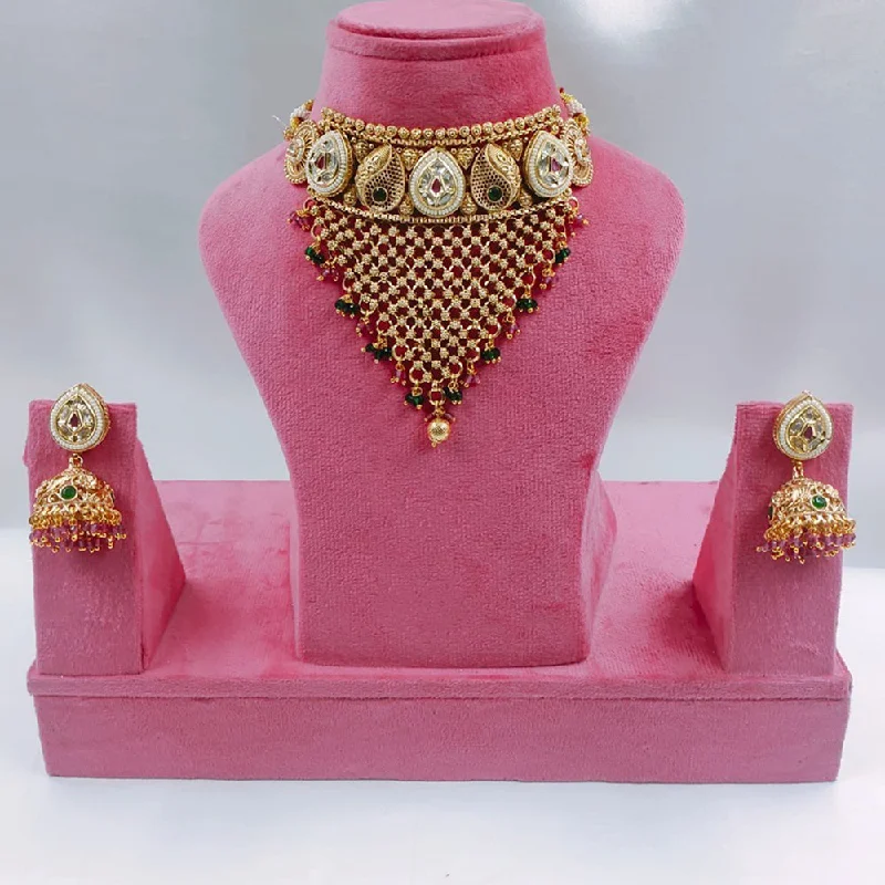 Limited-Time Offer On Elegant Jewelry Pieces Akruti Collection Gold Plated Pota Stone And Pearls Choker Necklace Set Limited-Time Offer On Elegant Jewelry Pieces Akruti Collection Gold Plated Pota Stone And Pearls Choker Necklace Set
