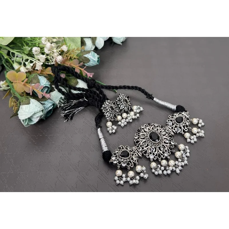 Seasonal Jewelry Deals – Elevate Your Style Akruti Collection Oxidised Plated Pota Stone And Pearls Choker Necklace Set Seasonal Jewelry Deals – Elevate Your Style Akruti Collection Oxidised Plated Pota Stone And Pearls Choker Necklace Set