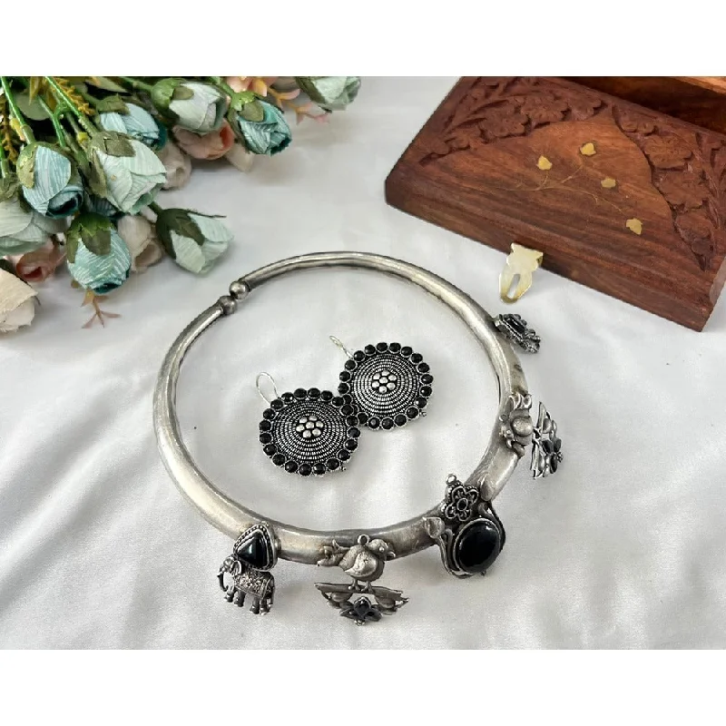Luxury Meets Affordability – Jewelry Sale Now Live Akruti Collection Oxidised Plated Pota Stone Necklace Set Luxury Meets Affordability – Jewelry Sale Now Live Akruti Collection Oxidised Plated Pota Stone Necklace Set