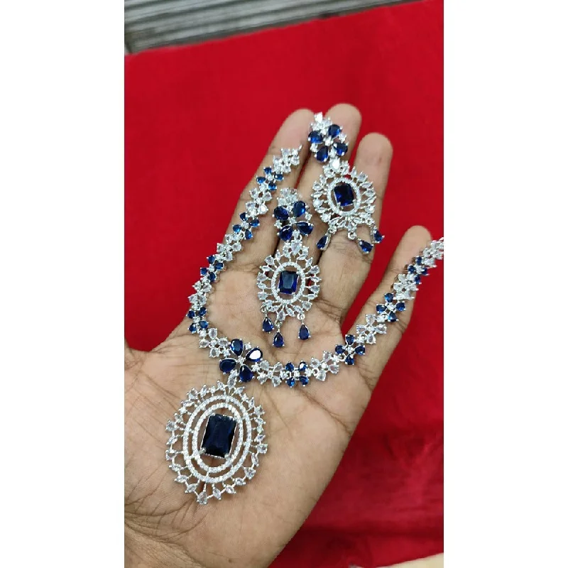 Affordable Luxury Jewelry For Every Occasion Akruti Collection Silver Plated American Diamond Necklace Set Affordable Luxury Jewelry For Every Occasion Akruti Collection Silver Plated American Diamond Necklace Set