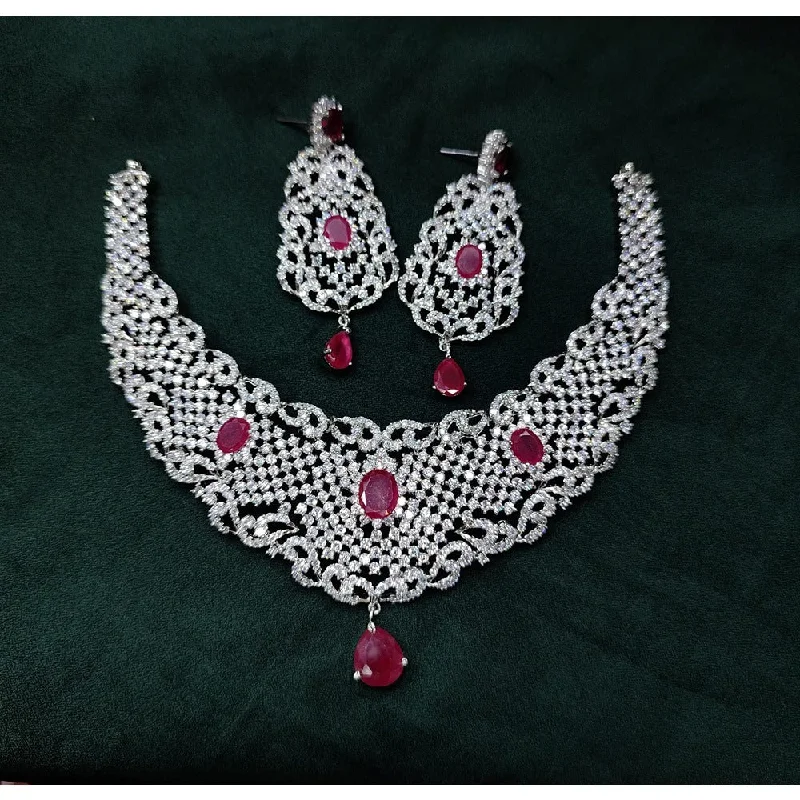 Exclusive Jewelry Offers – Shine For Less Akruti Collection Silver Plated American Diamond Necklace Set Exclusive Jewelry Offers – Shine For Less Akruti Collection Silver Plated American Diamond Necklace Set