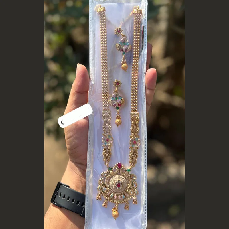 Grab Exquisite Jewelry At The Lowest Prices Anjali Jewellery Gold Plated Pota Stone Necklace Set Grab Exquisite Jewelry At The Lowest Prices Anjali Jewellery Gold Plated Pota Stone Necklace Set