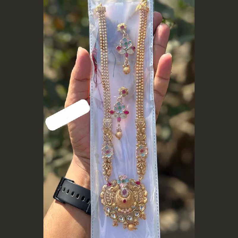 Make Your Outfit Shine With Discounted Jewelry Anjali Jewellery Gold Plated Pota Stone Necklace Set Make Your Outfit Shine With Discounted Jewelry Anjali Jewellery Gold Plated Pota Stone Necklace Set