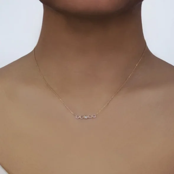 Huge Savings On Premium Jewelry Styles Bolt Mini Bar Necklace - Gold & White Topaz Huge Savings On Premium Jewelry Styles Bolt Mini Bar Necklace - Gold & White Topaz