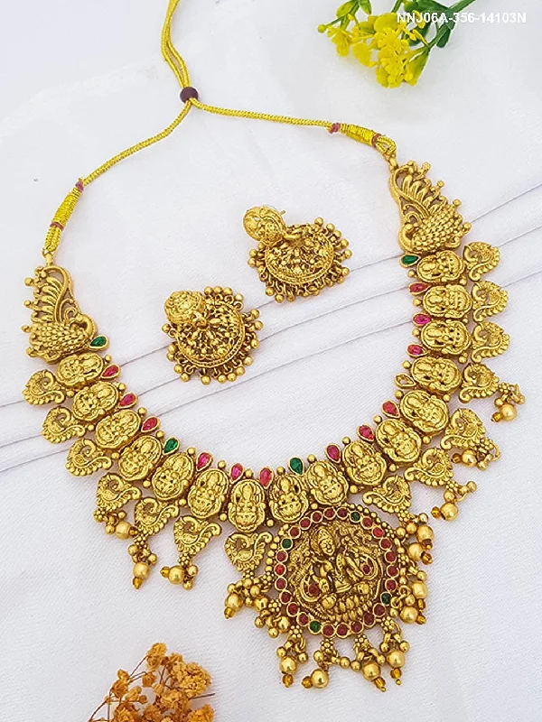 Jewelry Sale Bonanza – Grab Your Sparkle Now Classic Gold Plated Laxmi AD Necklace Set Jewelry Sale Bonanza – Grab Your Sparkle Now Classic Gold Plated Laxmi AD Necklace Set