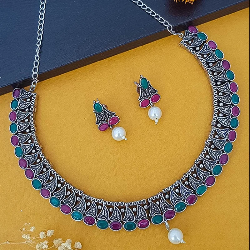 Trending Jewelry Now At Unbeatable Prices German Silver Plated oxidised Necklace set 12438N Trending Jewelry Now At Unbeatable Prices German Silver Plated oxidised Necklace set 12438N