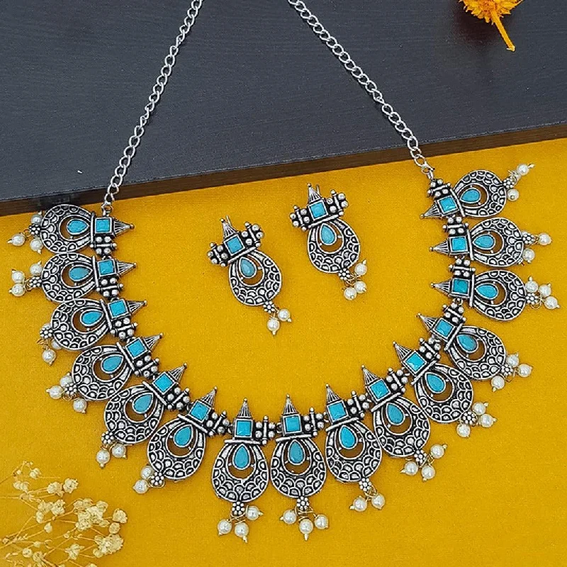 Best Jewelry Sale Prices – Limited-Time Offer German Silver Plated oxidised torquoise stone Necklace set Best Jewelry Sale Prices – Limited-Time Offer German Silver Plated oxidised torquoise stone Necklace set