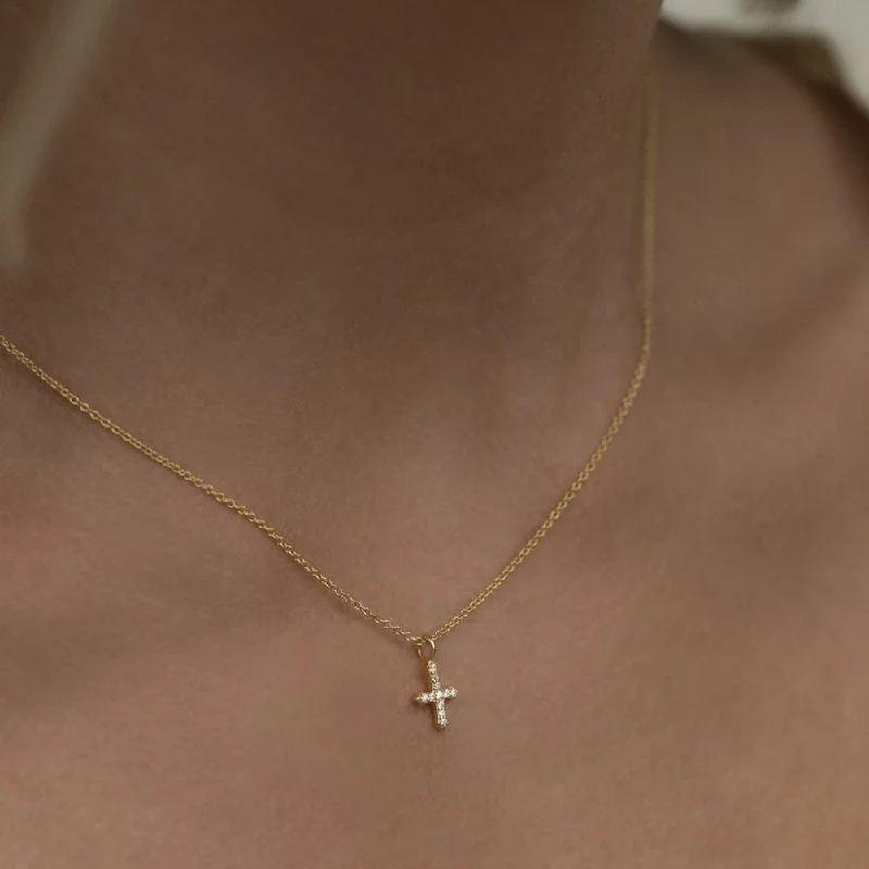 Discounted Luxury Jewelry – Shine Without The Splurge Cross Necklace - CZ