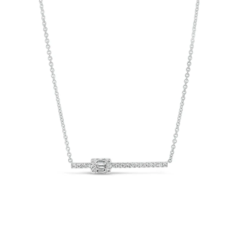 Shop Modern Jewelry Collections With Exclusive Discounts Diamond Bar Pendant with Diamond Rectangle Accent Shop Modern Jewelry Collections With Exclusive Discounts Diamond Bar Pendant with Diamond Rectangle Accent