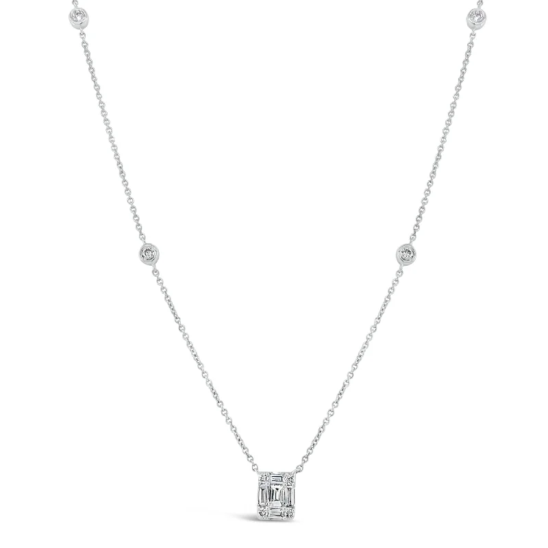 Jewelry Clearance Event – Stock Up Before It's Over Diamond Rectangle Pendant with Bezel-Set Diamond Stations Jewelry Clearance Event – Stock Up Before It's Over Diamond Rectangle Pendant with Bezel-Set Diamond Stations