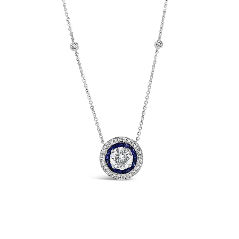 Shop High-Quality Jewelry At Jaw-Dropping Discounts Diamond Solitaire Necklace with Sapphires and Bezel-Set Diamond Stations Shop High-Quality Jewelry At Jaw-Dropping Discounts Diamond Solitaire Necklace with Sapphires and Bezel-Set Diamond Stations