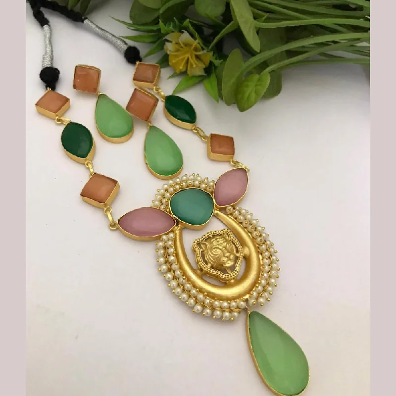 Chic And Stylish Jewelry At Discounted Prices FS Collection Gold Plated Sabyasachi Style Necklace Set Chic And Stylish Jewelry At Discounted Prices FS Collection Gold Plated Sabyasachi Style Necklace Set