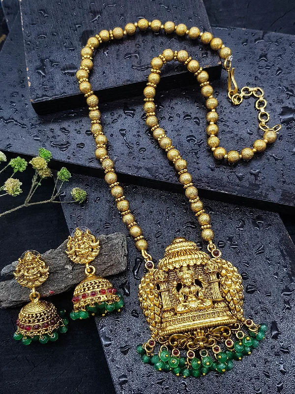 Final Call For Exquisite Jewelry At Reduced Rates Premium Gold Plated Temple design Pendant Set Final Call For Exquisite Jewelry At Reduced Rates Premium Gold Plated Temple design Pendant Set