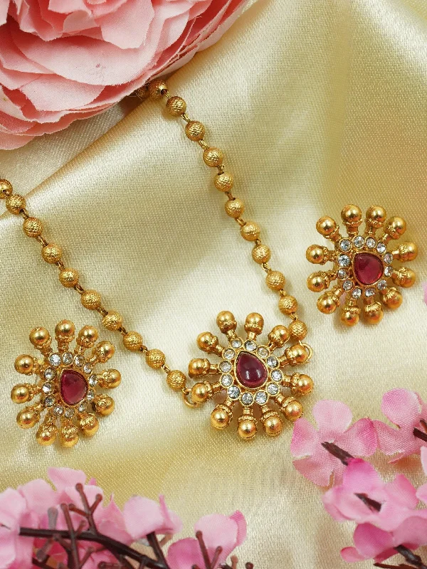 Jewelry Sale Alert – Shop Timeless Elegance Today Gold Plated Simple All occasions Necklace Set with red and white stones 11908N Jewelry Sale Alert – Shop Timeless Elegance Today Gold Plated Simple All occasions Necklace Set with red and white stones 11908N