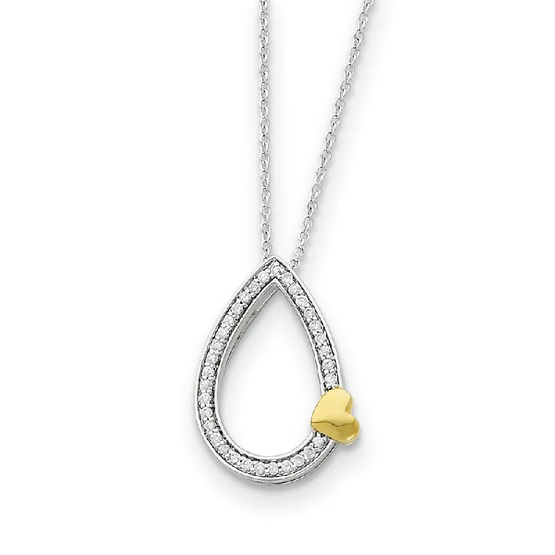 Dazzle With Discounts – Shop Jewelry On Sale Gold Tone Plated Sterling Silver & CZ Tear of Love Necklace, 18 Inch Dazzle With Discounts – Shop Jewelry On Sale Gold Tone Plated Sterling Silver & CZ Tear of Love Necklace, 18 Inch