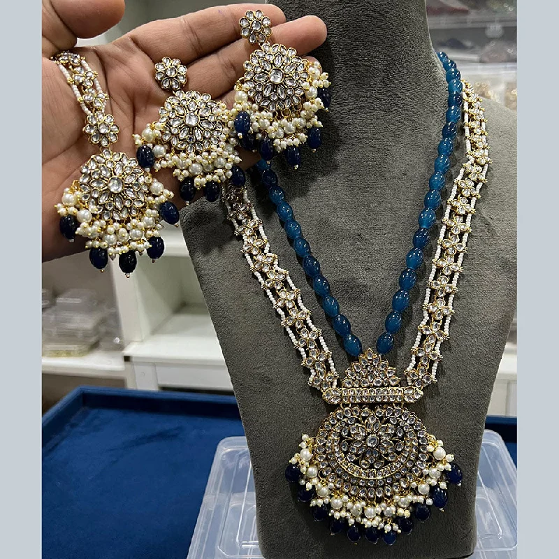 High-End Sparkle, Low-End Prices – Jewelry Sale Live Hira Collections Gold Plated Kundan Stone Beads And Pearls Long Necklace Set High-End Sparkle, Low-End Prices – Jewelry Sale Live Hira Collections Gold Plated Kundan Stone Beads And Pearls Long Necklace Set