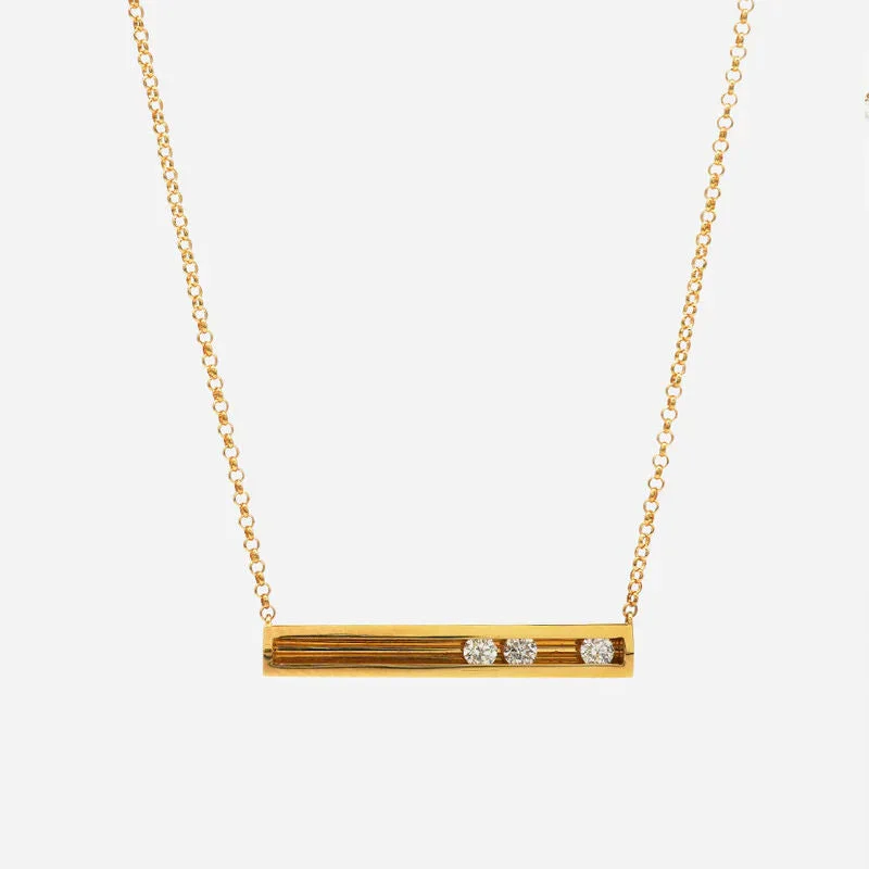 Shop Stylish Jewelry Now And Save Big Moving 3 18K Gold Necklace w. Diamonds